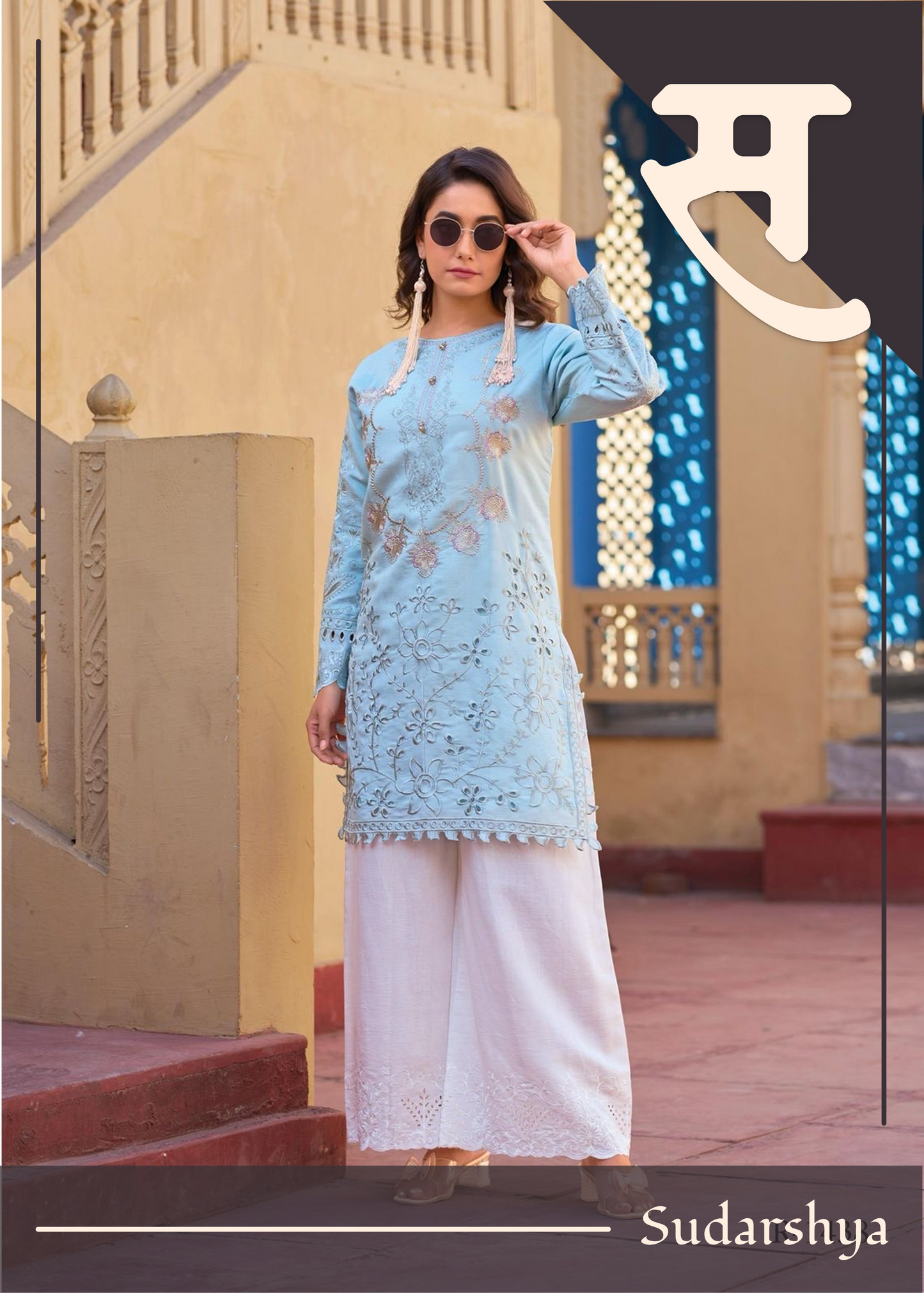 Chikkan work plazzo two piece set