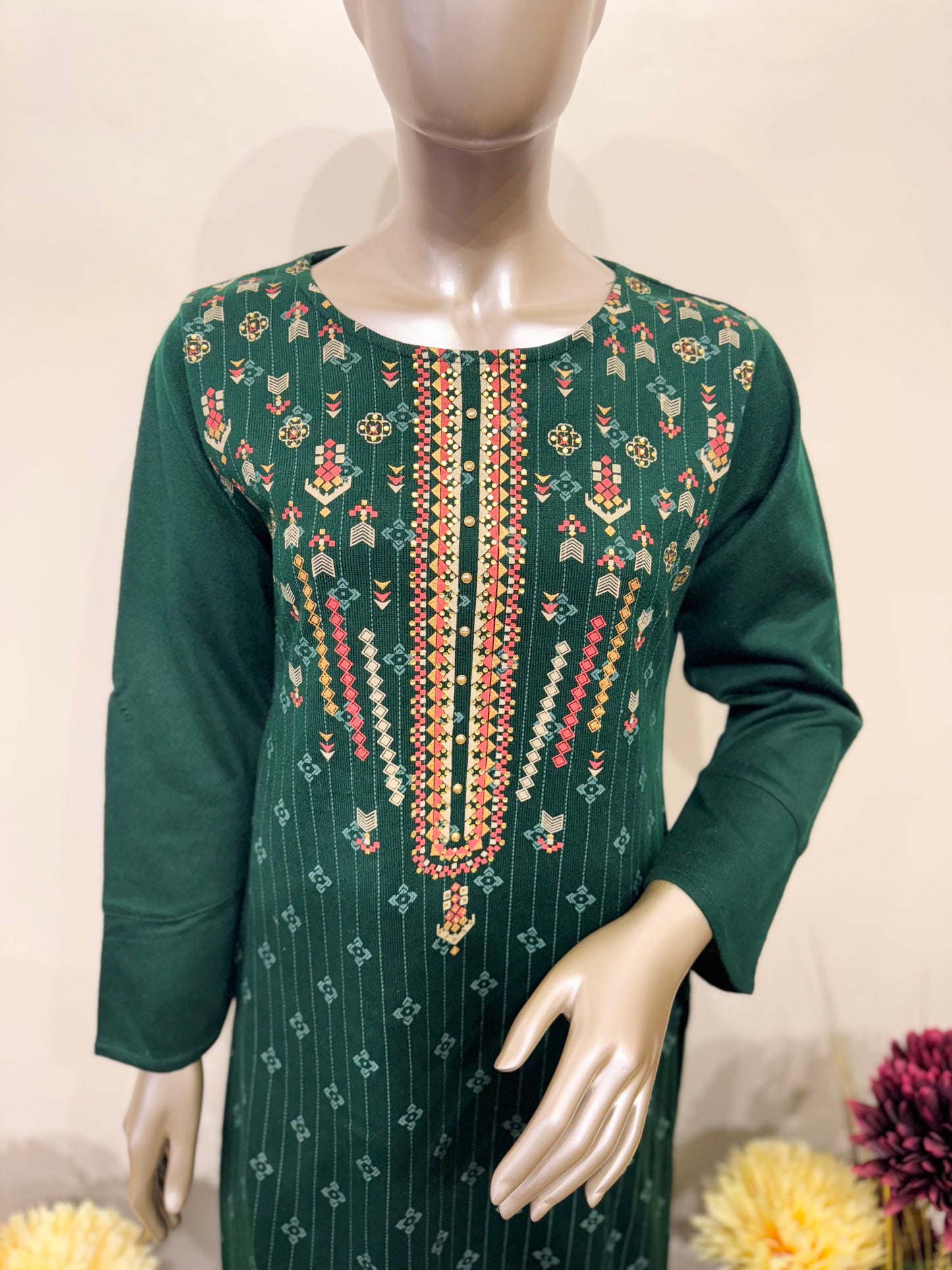 Green woolen Kurti