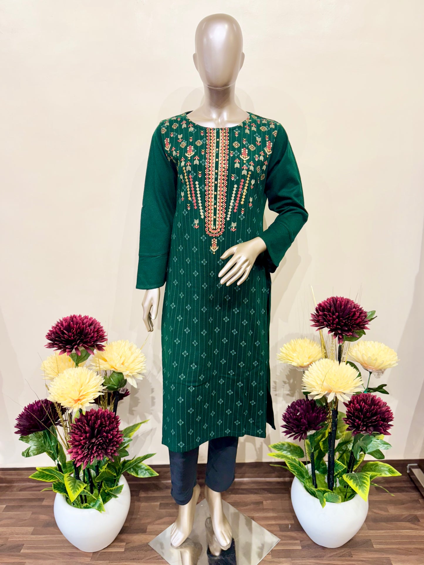 Green woolen Kurti