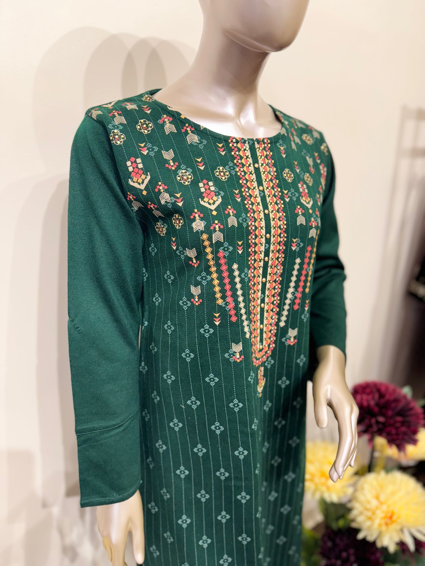 Green woolen Kurti