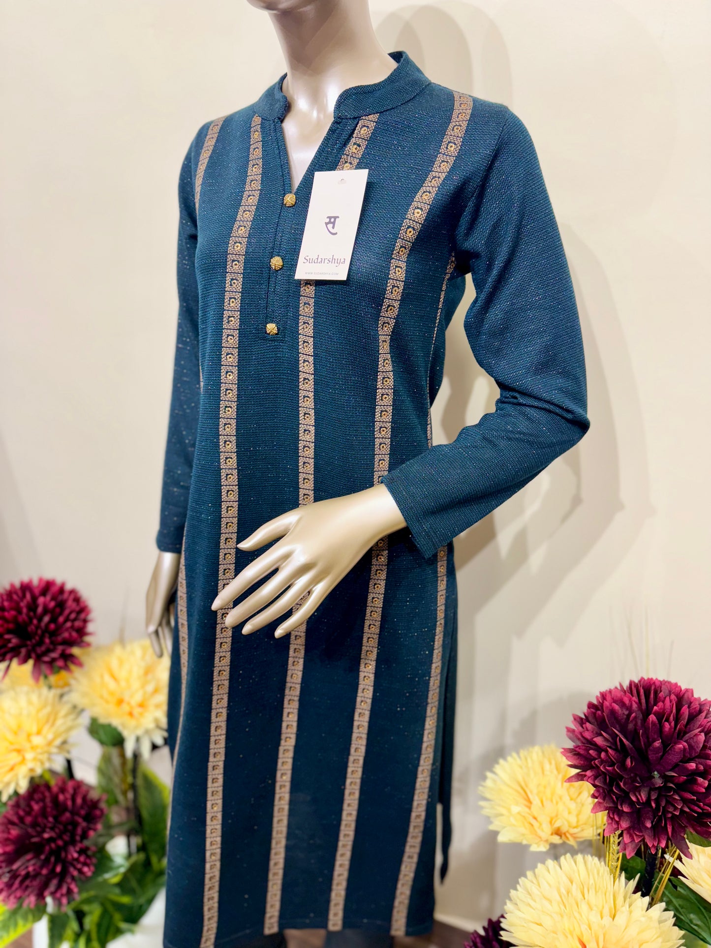 Navy blue woolen kurti