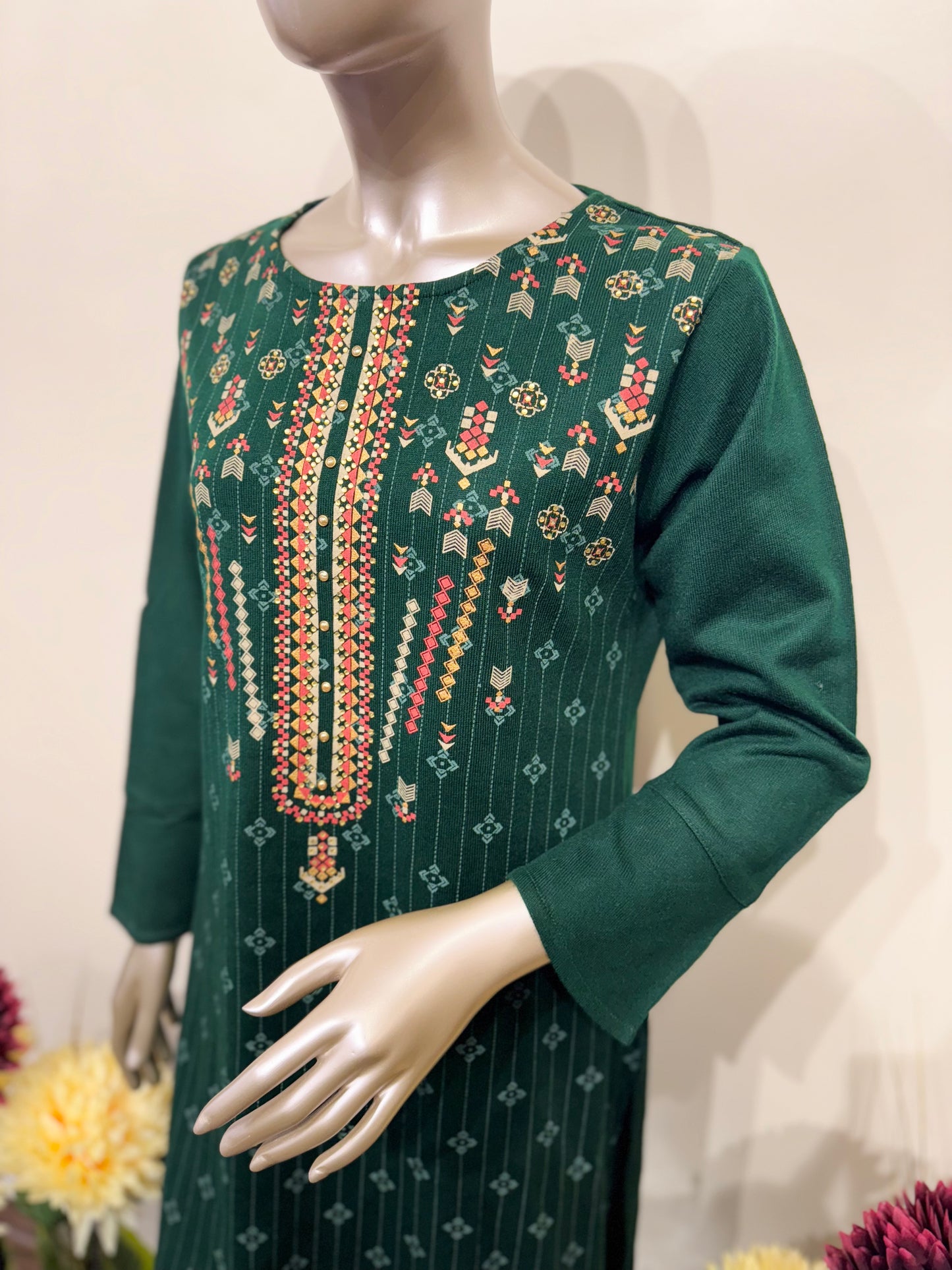 Green woolen Kurti